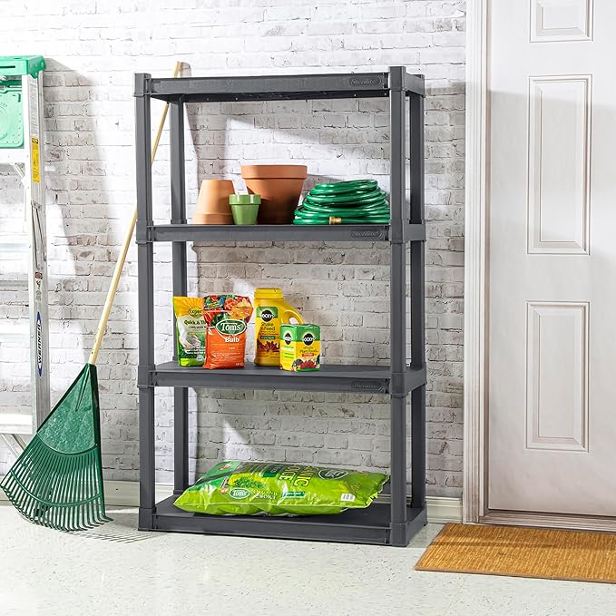Sterilite 2-Pack 4 Shelf Unit, Heavy-Duty Shelving Storage and Utility Rack - Image 5