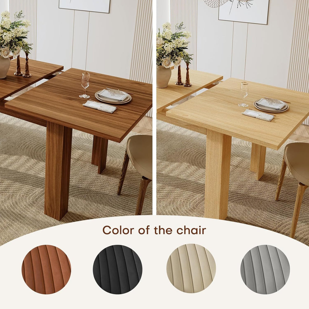 Miereirl 59"–77" Extendable Farmhouse Dining Table Set for 6, 7-Pie...