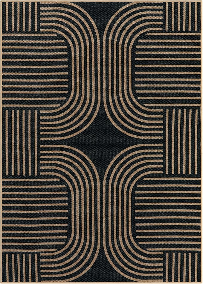 Lahome Enfys Modern Geometric Outdoor Easy Jute Rug, 5x7 Patio Living Room Rug - Image 7