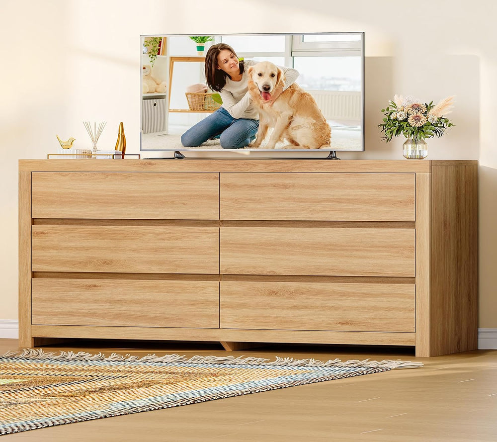 55" Dresser for Bedroom with 6 Drawers, Modern Dressers & Chests of ...