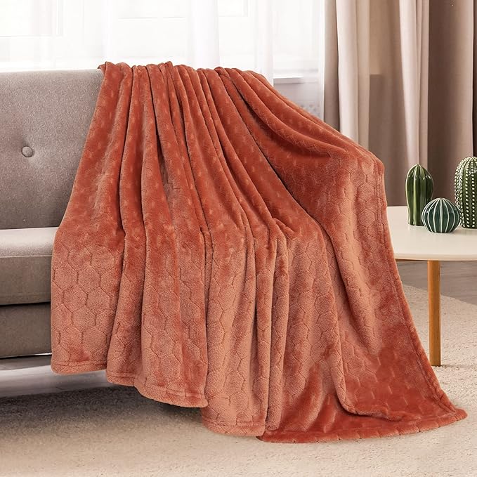 TOONOW Fleece Blanket Textured Fuzzy Plush Throw Blanket Twin Size 60" x 80" - Image 2
