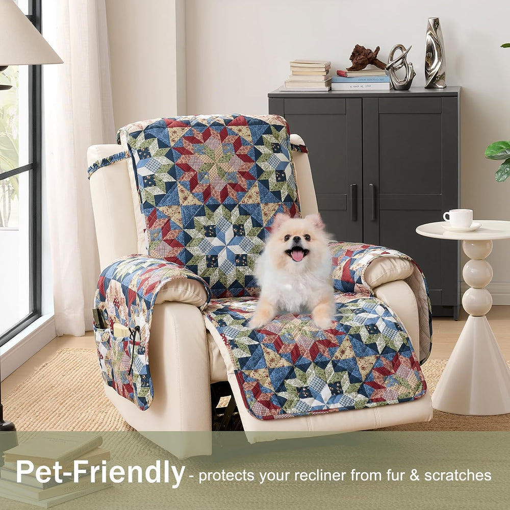 Patchwork Printed Recliner Chair Covers, Soft Quilted Lazy Boy Chair Covers, ...