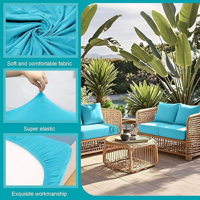 14Pcs Stretch Patio Cushion Covers, Outdoor Couch Covers Replacement, Outdoor - Image 3