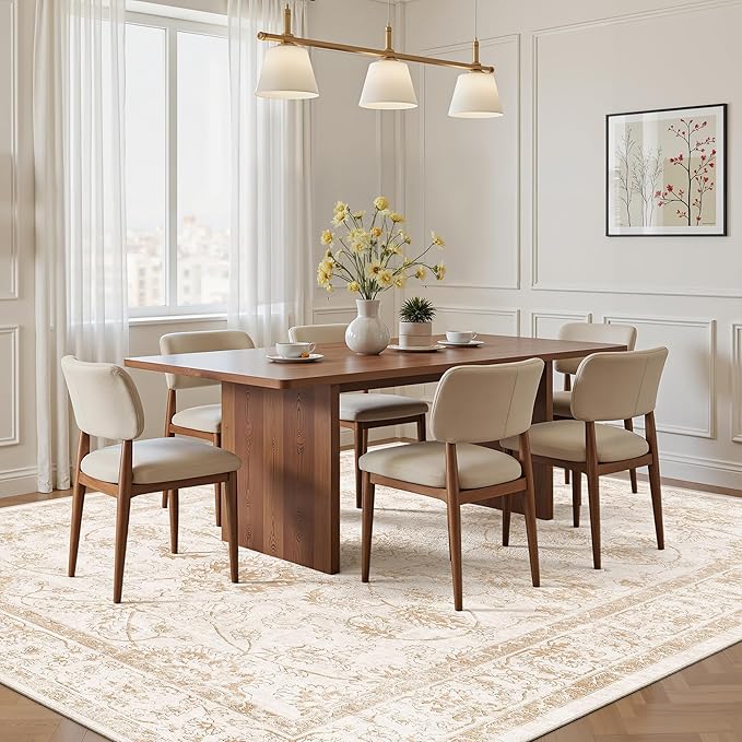 Madane Washable 6x9 Area Rugs for Living Room, Vintage Natural Rug - Image 3
