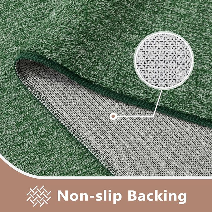 FinRèc 4x6 Washable Area Rugs for Bedroom Living Room, Low Pile Thin Rug Solid - Image 4