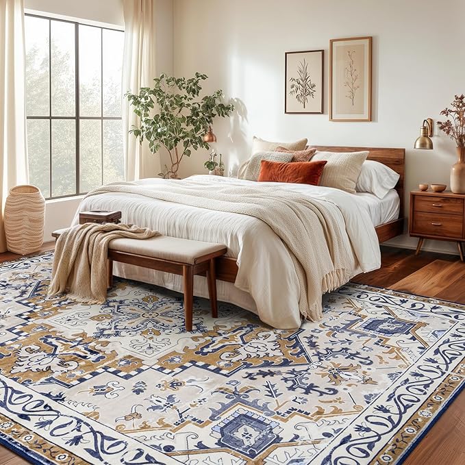 Rugflix 9x12 Area Rug for Living Room, Machine Washable Area Rugs - Image 8