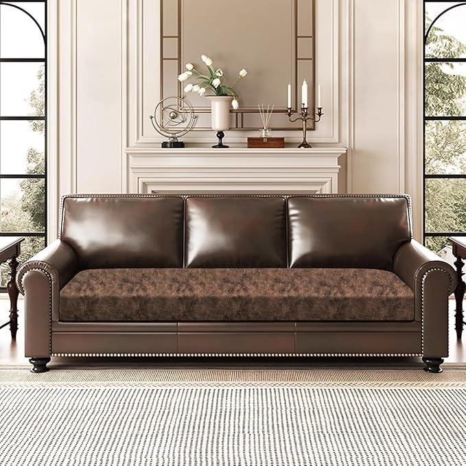 Leather Look Couch Cushion Covers Sofa Seat Slipcovers Sets Couches Furniture - Image 2