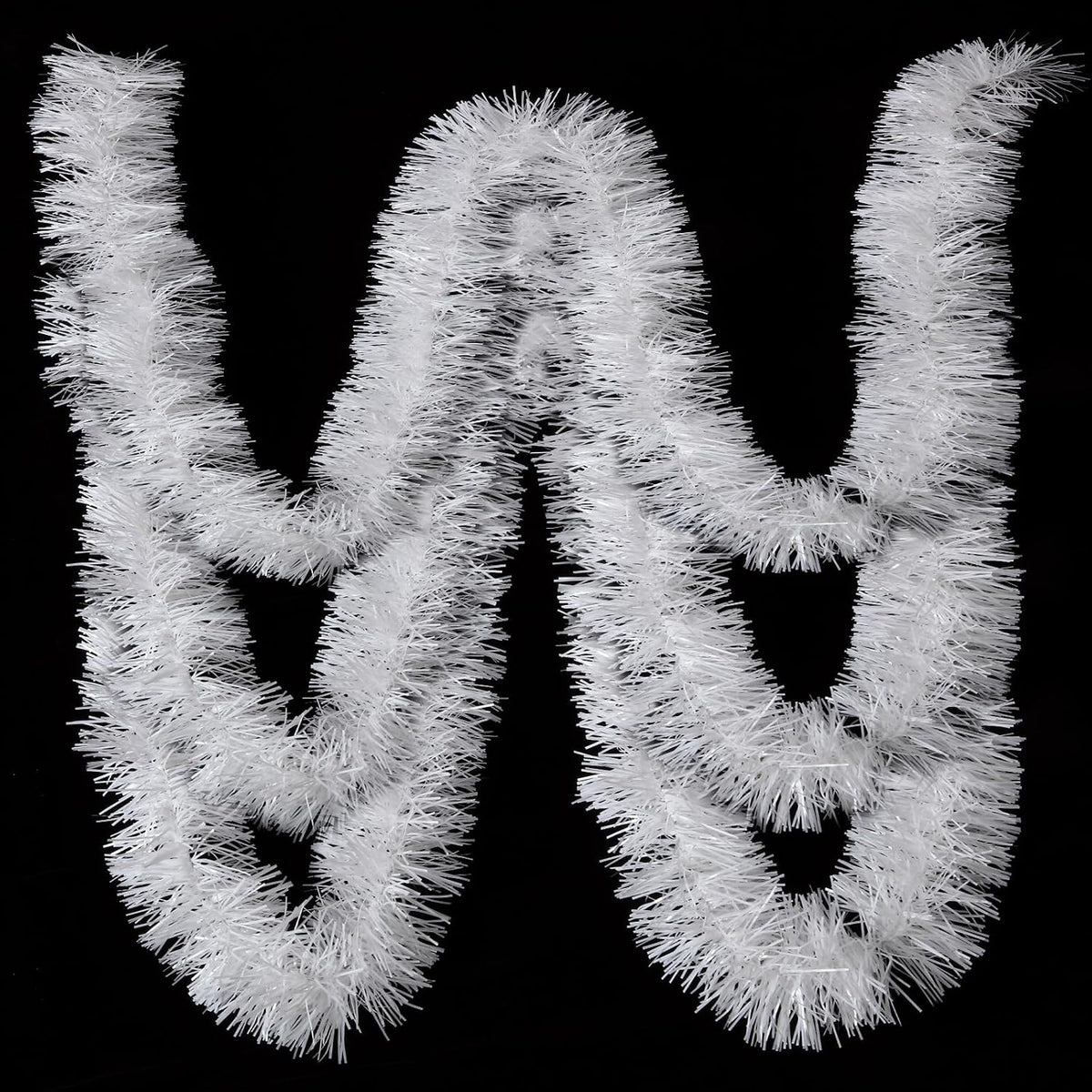 150 FT White Tinsel Garland Christmas Holiday Tinsel Garland Halloween New Year Birthday Party Decorations, Tinsel Twist for Christmas Tree Decoration (White)