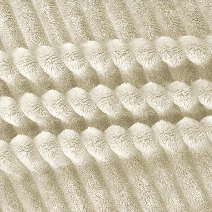BEDELITE Fleece Blanket Queen Size – 3D Ribbed Jacquard Soft and Warm - Image 4