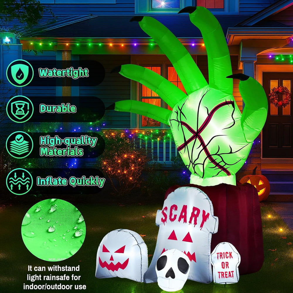 Garma 8.6 FT Halloween Inflatables Decirations Outdoor Animated Zombie Hand