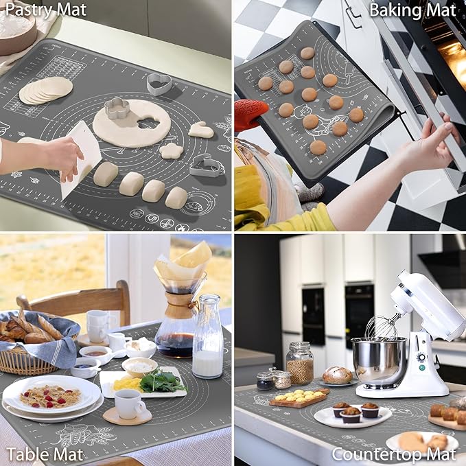 Silicone Pastry Mat 28" x 20" Extra Thick Non Stick Baking Mat - Image 6