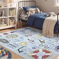 OPPODREAM Nautical Soft Area Rugs 5x7, Washable Blue Rug by OPPODREAM
