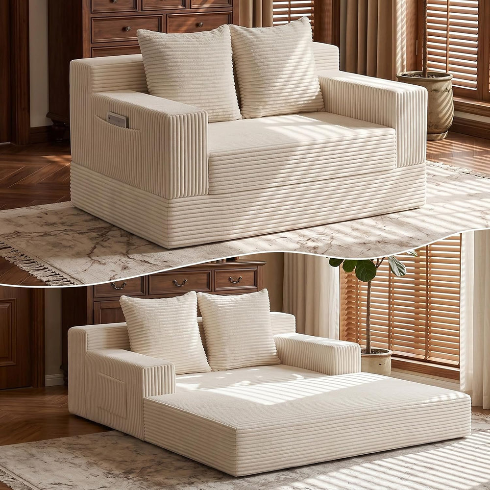 Boneless Loveseat Couch Folding Sofa Bed, Foldable Floor Futon Sleeper Couch ...