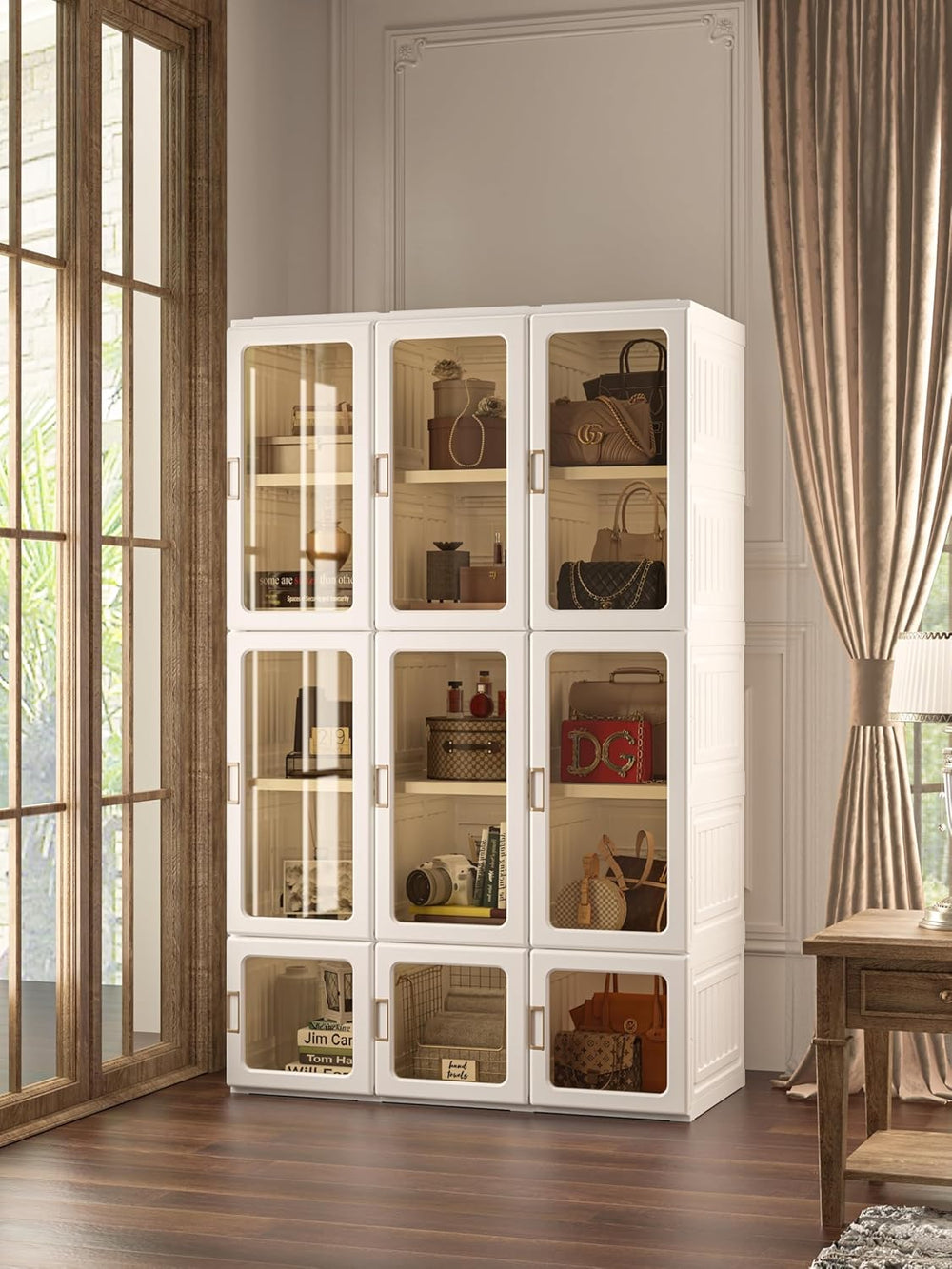 ANTBOX Portable Wardrobe Closet Storage Organizer for Clothes,Transparent Doo...
