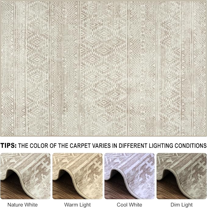 6x9 Area Rugs Washable Rug: Anti-Skid Abstract Modern Living Room Rug Soft Thin - Image 7