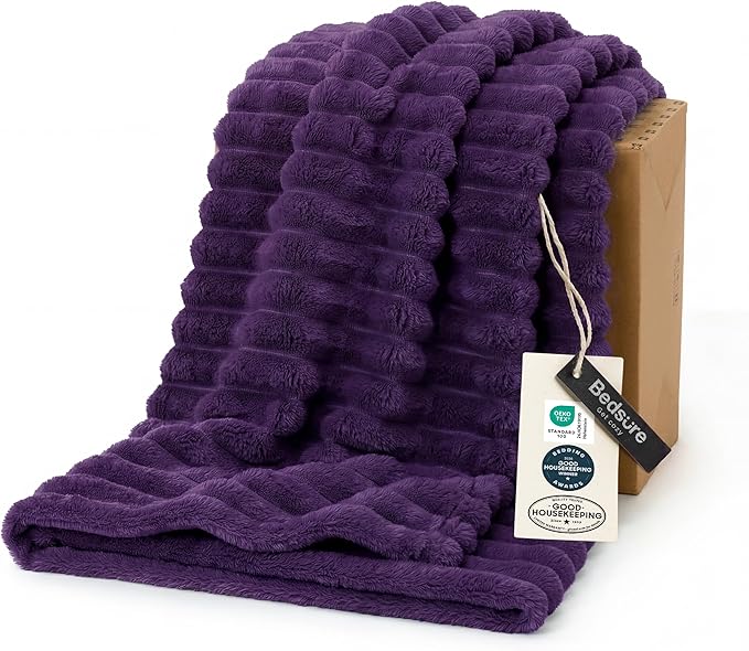 Bedsure GentleSoft Purple Fleece Blanket by BEDSURE