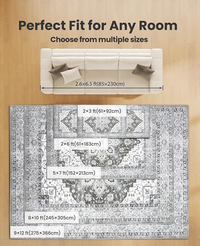 AMADA HOMEFURNISHING 5x7 Area Rugs, Washable Living Room Rug Low-Profile - Image 8