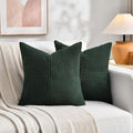 Fancy Homi Set of 2 Dark Green Samll Decorative Throw Pillow Covers 14x14 Inch by Fancy+Homi