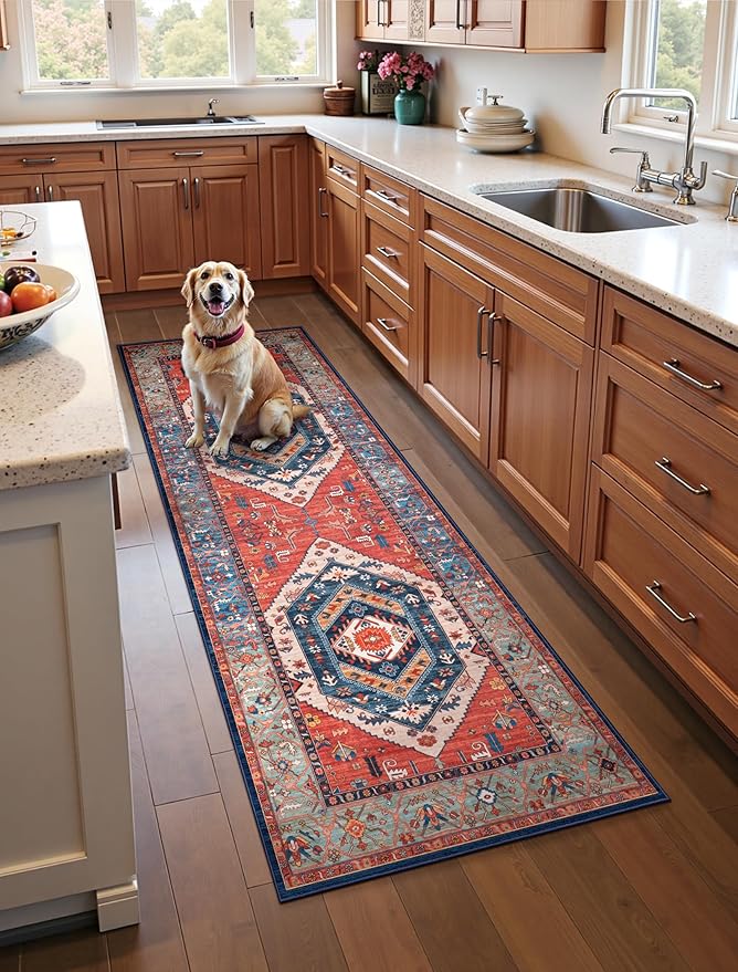 SERISSA Boho Kitchen Runner Rug, 3x7 Washable Non-Slip Runner Rug by SERISSAHomeDecorCollection