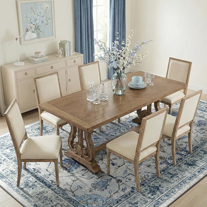 Area Rugs 5'x8' Washable Non-Slip, Floral Vintage Distress Print Pattern - Image 3