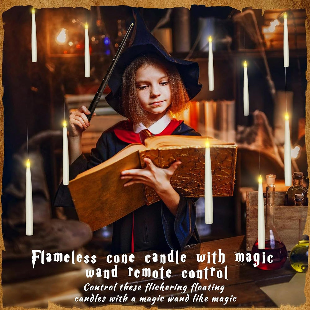 Boribim 20PCS Floating Candles with Wand, Magic Hanging Candles, Flickering W...