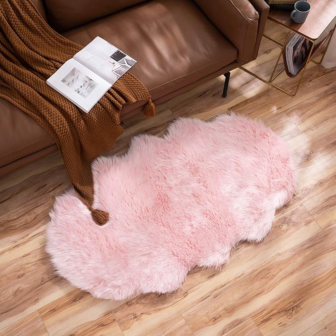 MIULEE Luxury Super Soft Fluffy Area Rug Faux Fur Sheepskin Rug Decorative - Image 7
