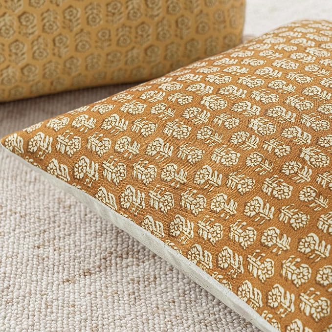 Foindtower Set of 2 Decorative Vintage Floral Print Throw Pillow Cover Neutral - Image 3