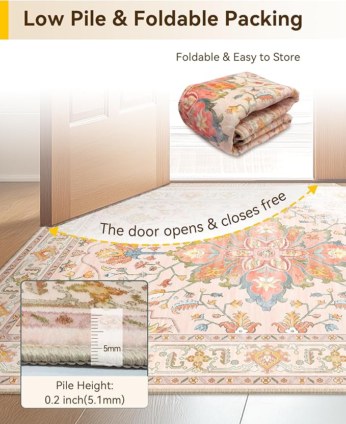 Area Rugs 2'x6' Runner Rug Non Slip Washable - Image 6