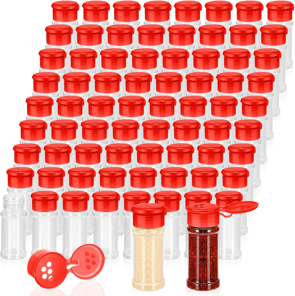 Amyhill 100 Pcs Plastic Spice Bottles Spice Jars