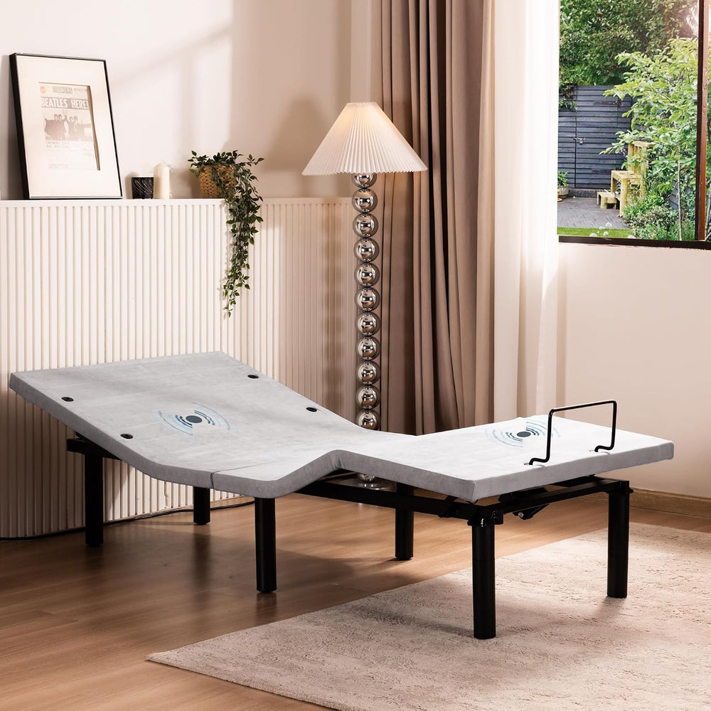 Fromann Adjustable Electric Twin XL Bed Base Frame with Massage, USB Type-C P...
