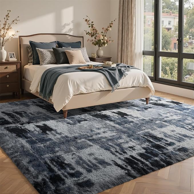 4x6 Ft Shag Rugs for Bedroom Living Room, Tie-Dyed Ultra Soft Fluffy Furry Area - Image 2