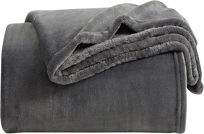 KMUSET Fleece Blanket Throw Size Dark Grey Lightweight Super Soft Cozy Fuzzy by COZYBLANKETHappyHomeLife