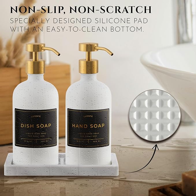 Glass Soap Dispenser Set of 2
