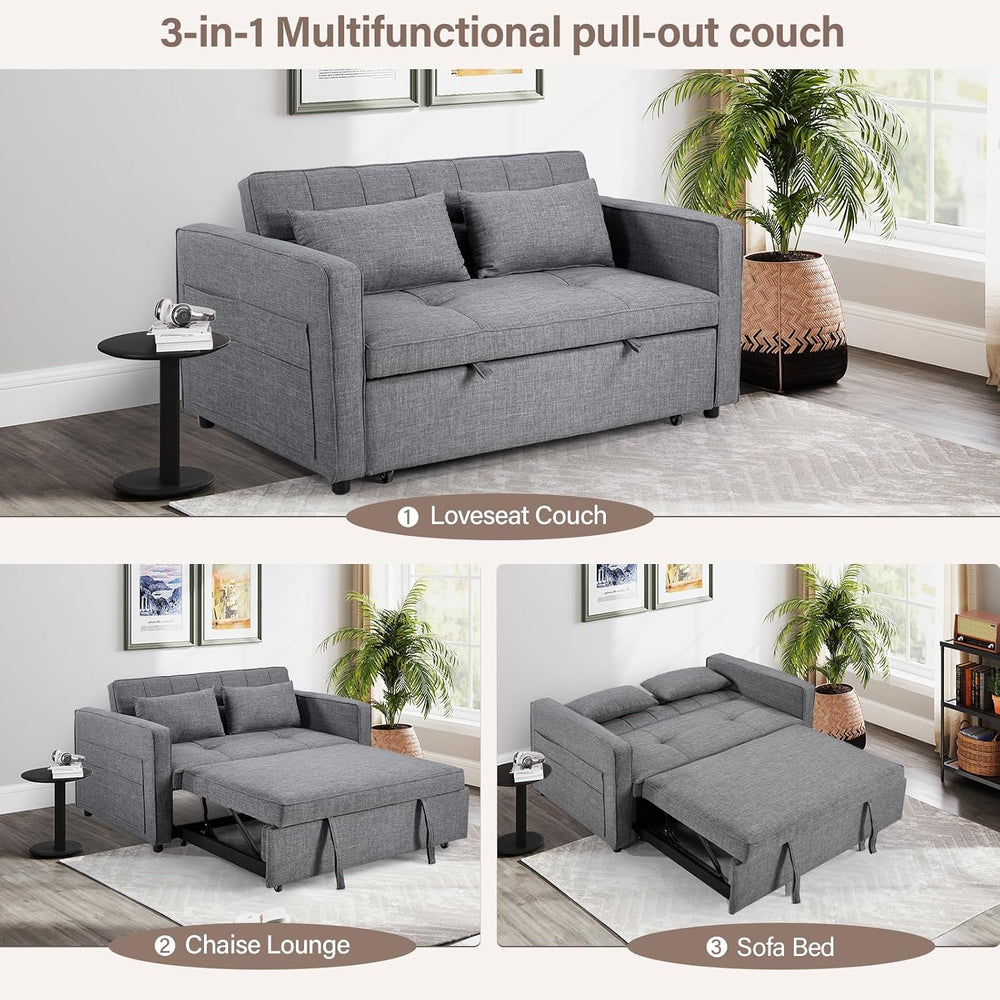 HAOMARKETS 3 in 1 Convertible Sleeper Sofa Bed, Loveseat with Pull Out Couch ...