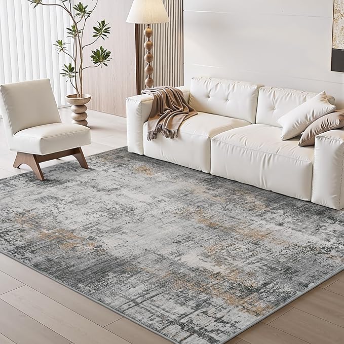 4 x 6 Area Rugs for Living Room, Machine Washable Non Slip Rug Ultra Soft Low by AMOAMI