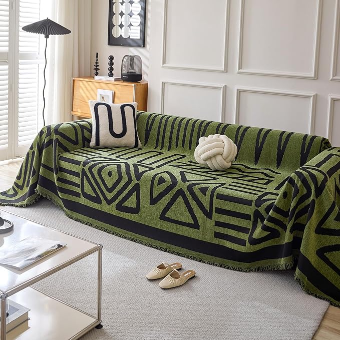HANDONTIME Boho Geometric Couch Covers by HANDONTIME