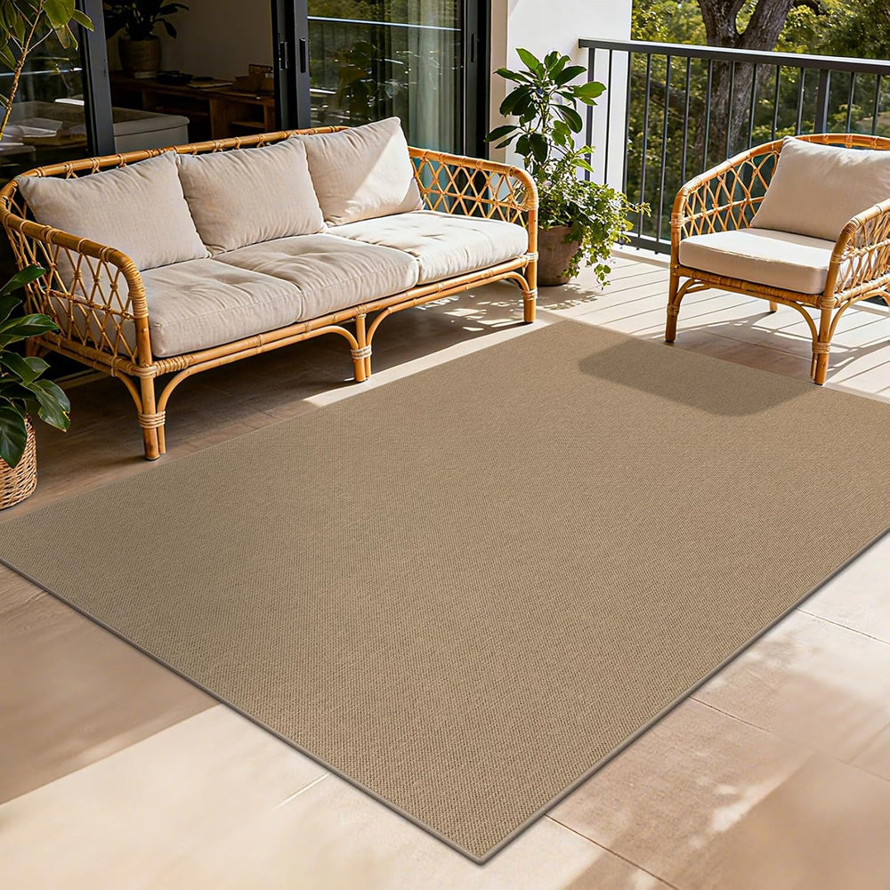 SHACOS Faux Jute 5x7 ft Woven Texture Washable Rug