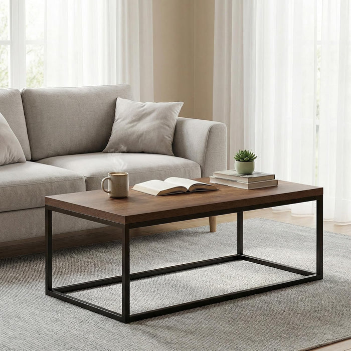 40" Dark Walnut Coffee Table, Extra Thick 1.2" Top, Medium Size
