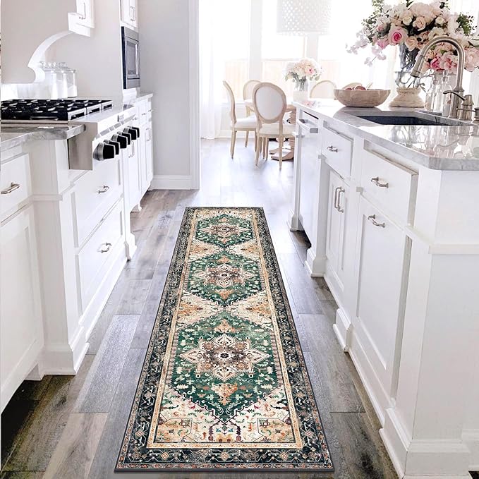 Yamaziot Washable Runner Rug, 2x8 Non-Slip Boho Vintage Hallway Rug Runner - Image 6
