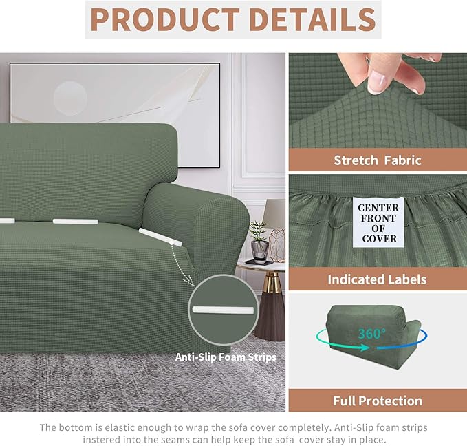 Easy-Going 100% Waterproof Oversized Loveseat Couch Cover, Dual Waterproof Sofa - Image 4