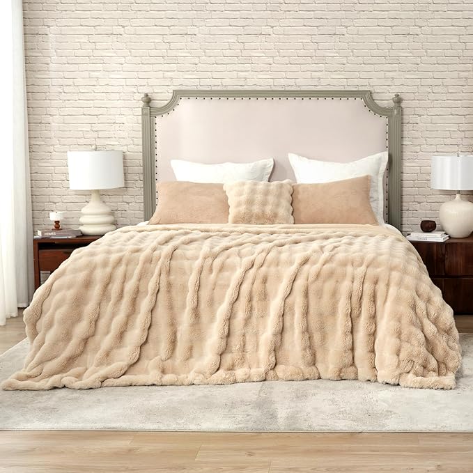 Cozy Bliss Faux Fur Throw Blanket