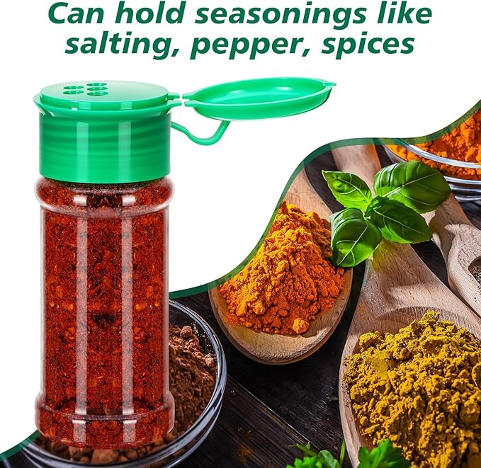 Amyhill 100 Pcs Plastic Spice Bottles Spice Jars