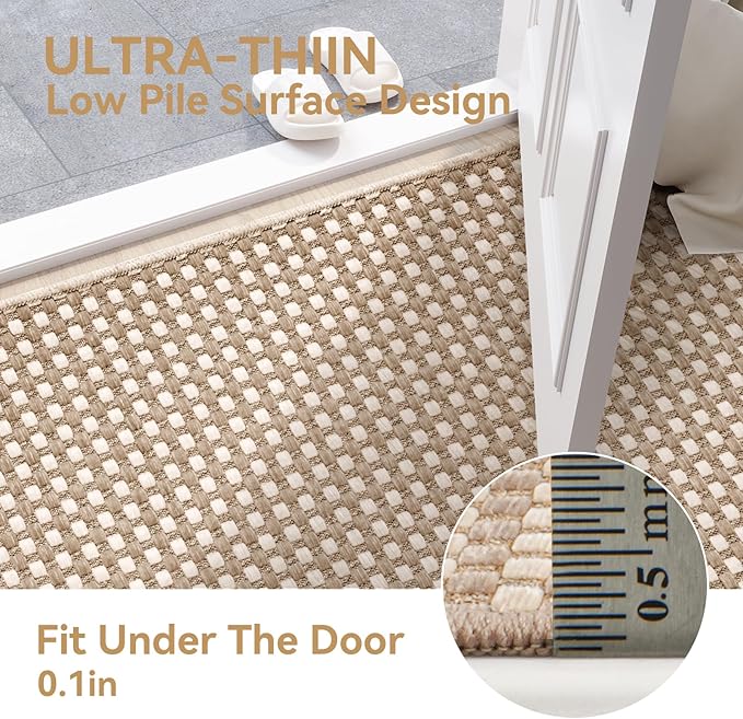 YDKGL 2x4 ft Entryway Rug Indoor Door Mat Non Slip Boho Woven Washable Area - Image 3