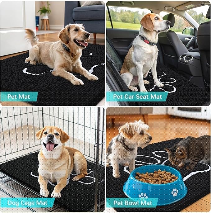 OLANLY Dog Door Mat for Muddy Paws 70x35, Paw Print Design, Absorbs Moisture - Image 7
