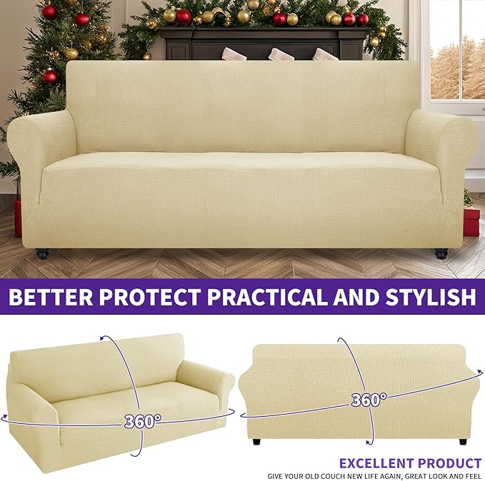 ZNSAYOTX Stretch Oversized Couch Cover Universal Sofa Covers - Image 5