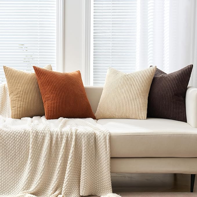 MIULEE Boho Farmhouse Throw Pillow Covers 18x18 Inch Set of 4 Rustic Mordern - Image 5