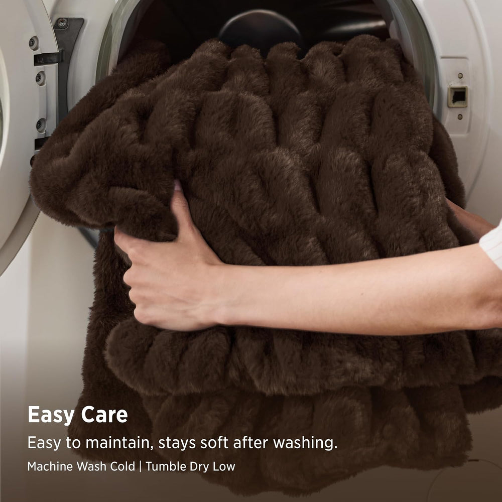 Bedsure Soft Double-Sided Faux Fur Throw Blanket, Chestnut Brown, 50"x60...