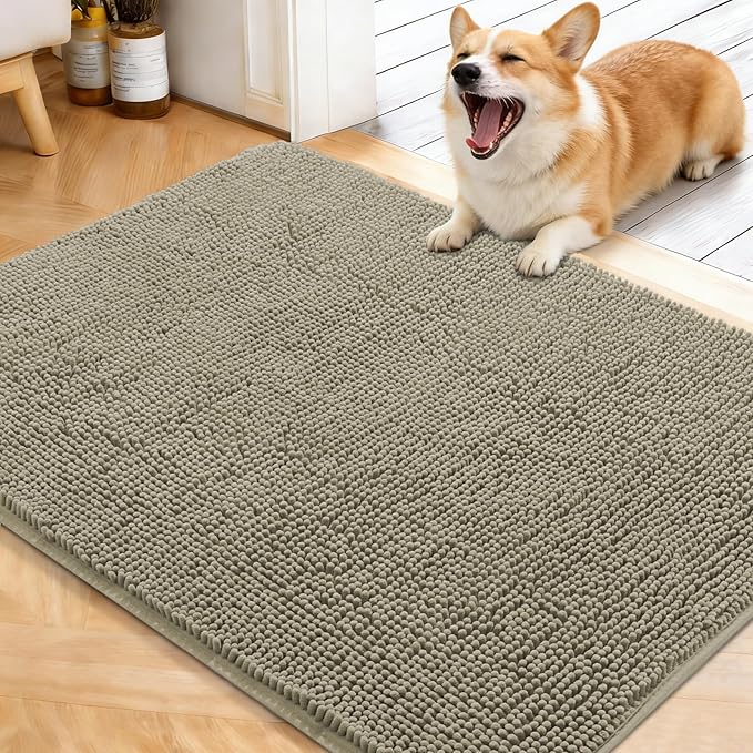 OLANLY Dog Door Mat for Muddy Paws 40x32, Absorbs Moisture and Dirt, Absorbent by OLANLY