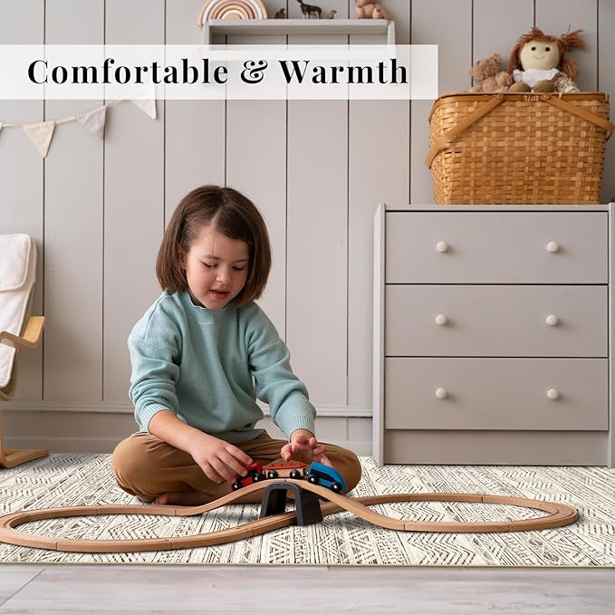 4x5 Washable Entryway Area Rug: Modern Moroccan Runner Rugs Indoor Soft Non - Image 3