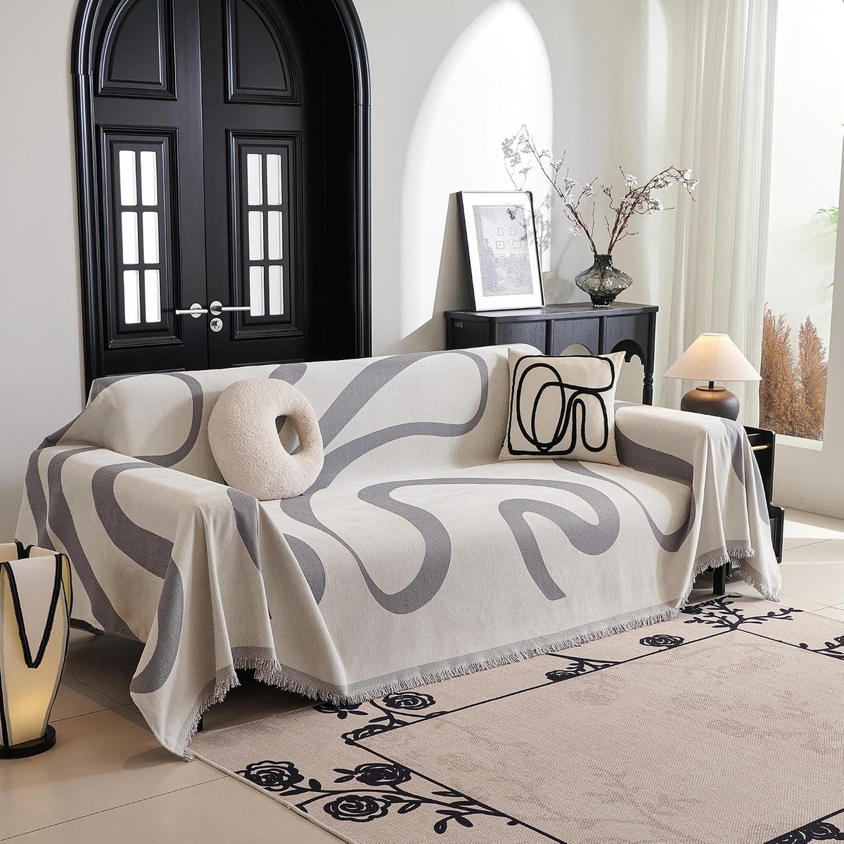 mysky home boho couch cover super soft couch, main product view